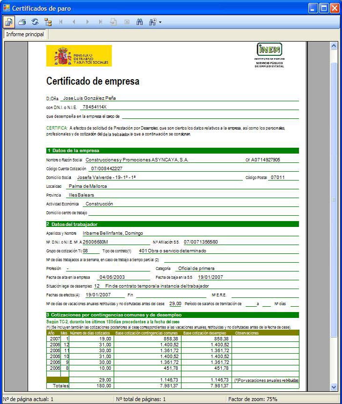 Resultados de la paga