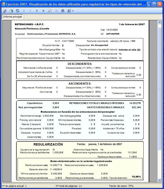 Resultados de la paga